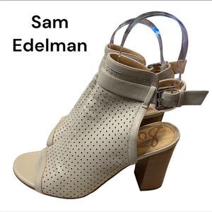 SAM EDELMAN Emmie Women's Heeled Perforated Leather Sandals 8